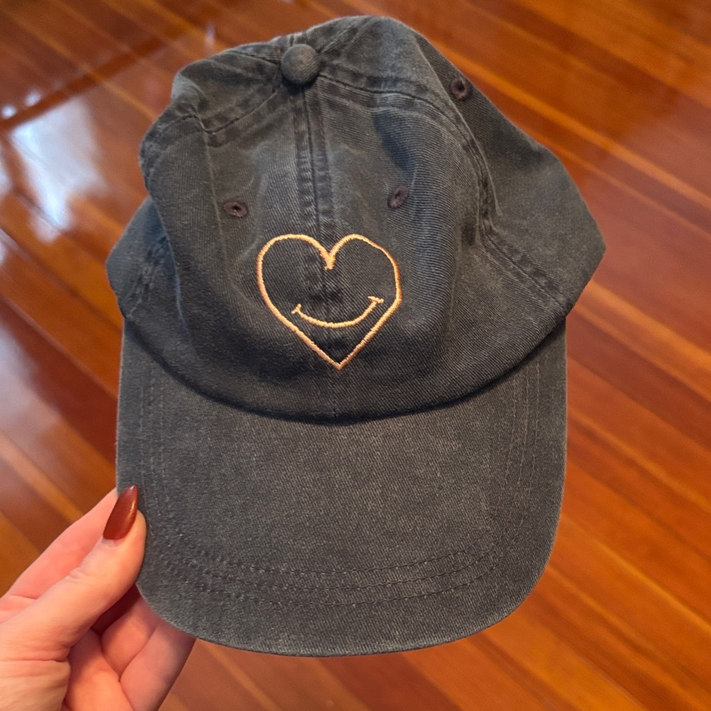 Cinq a Sept Heart Embroidered Baseball Hat
